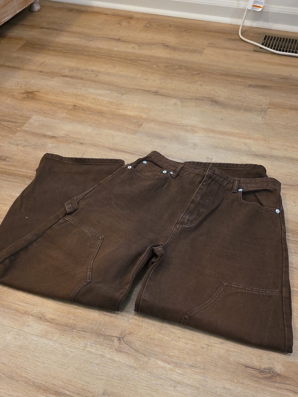 SER.O.YA Women's Dark Brown Cargo Carpenter Denim Sz 30
